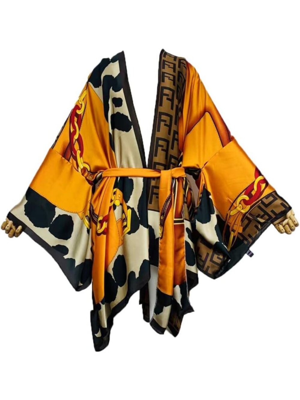 Boho Summer Beach Cover-Up Kimono Robe - Long Sleeve, Silk Feel, Perfect for